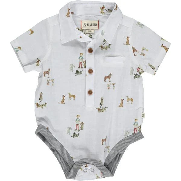 Henry Dog Print Onesie