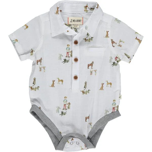 Henry Dog Print Onesie