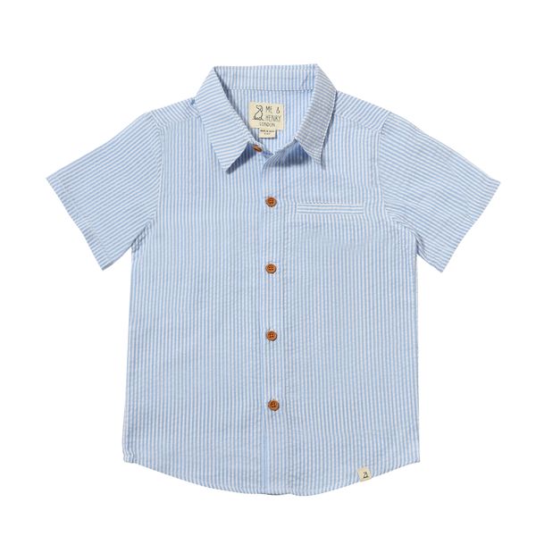 Newport Woven Blue Seersucker Shirt