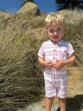 Camborne Henley Romper Pink Grey
