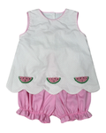 Watermelon Scallop Bow Back bloomer Set
