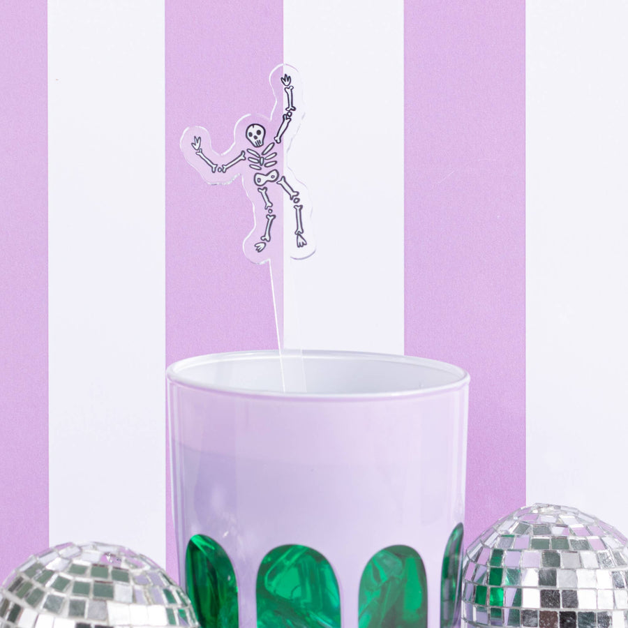 Dancing Skeleton 1 Acrylic Stir Stick