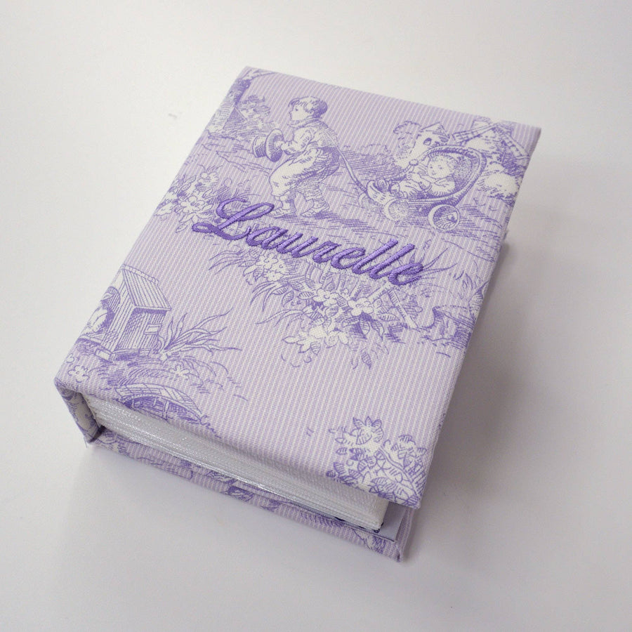 Monogram Hardbound Photo Album in Lavender Bryant Park Toile