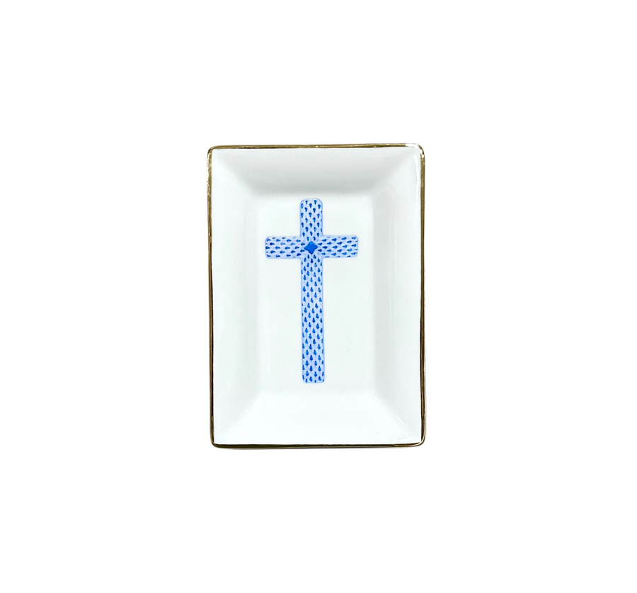 Easter Blue Cross Trinket Tray