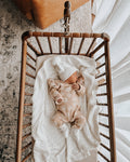 Luna + Luca Cable Knit Baby Blanket - White