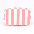 Striped Terry Cloth Cosmetic Pouch Bag
