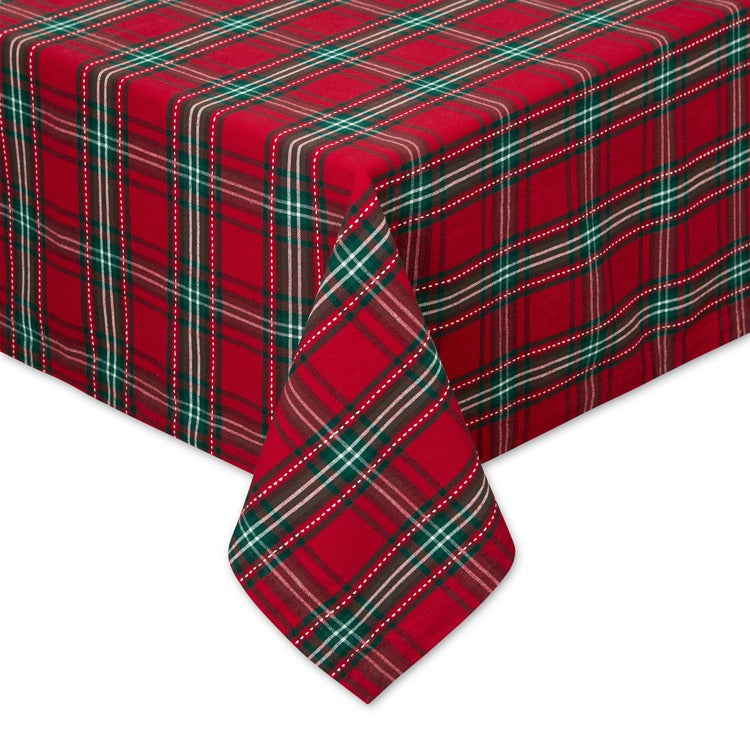 HOLIDAY TARTAN PLAID TABLECLOTH - 52 X 52"