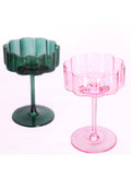 "Flower" Pink Crystal Wine Glass
