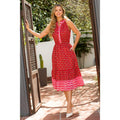 Halter Button Up Print Maxi Dress