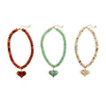 Happy Heart Beaded Necklace with Chunky Heart