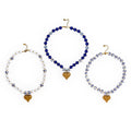 Imperial Heart Bead Necklace with Blue and White Ceramic Beads