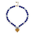 Imperial Heart Bead Necklace with Blue and White Ceramic Beads