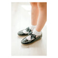 Amelia Black Patent Bow Flat