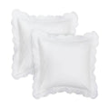Double Scallop Embroidered Percale Euro Sham Pair