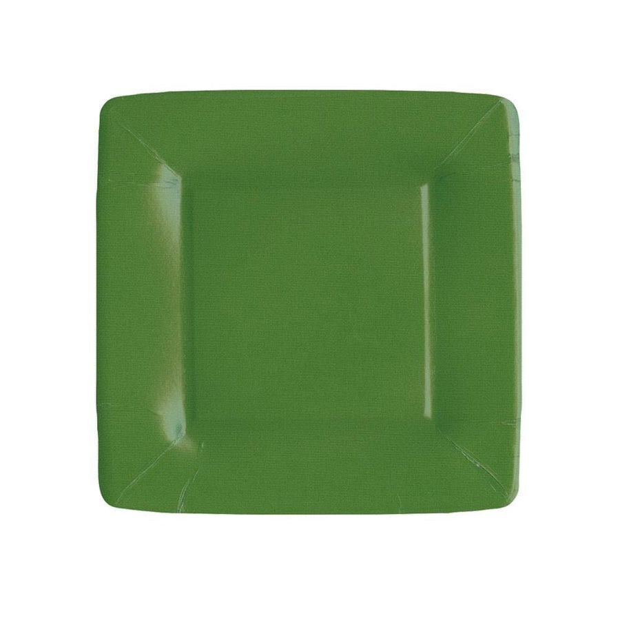 Grosgrain Border-Hunter Green Sq Salad/Dessert Plates Square