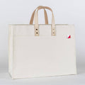 Minimal Canvas Box Tote with Leather Handles Private Label