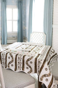Scalloped Square Table Topper | Boxwood Garden - Espresso