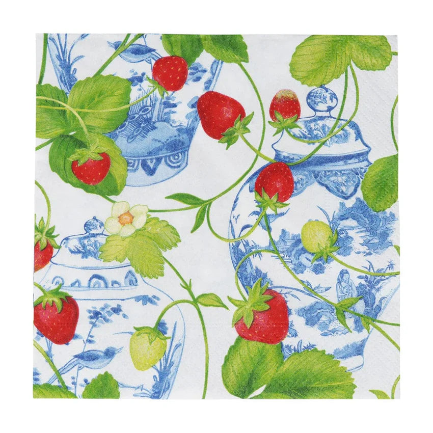 Strawberries and Cream Luncheon Napkins