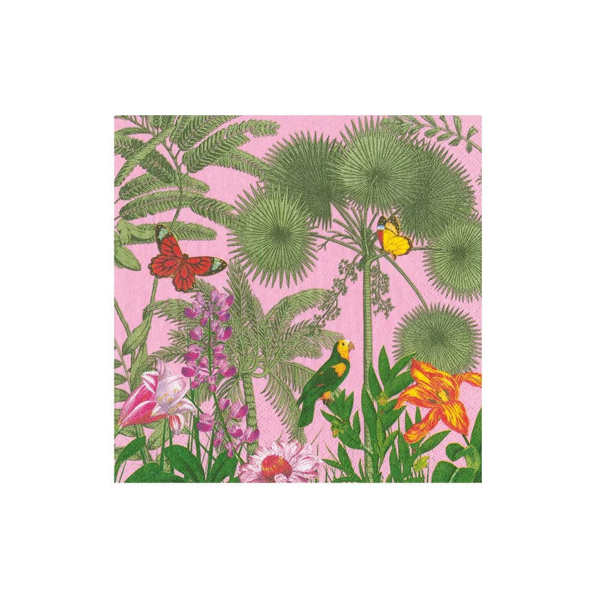 Paradise Garden Pink Cocktail Napkin