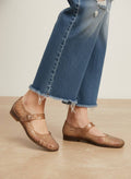 LISA Woven Jelly Mary Jane Flats Tapered Square Toe Trend Sh