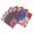 Chrysanthemum Red/White/Blue Cocktail Napkin