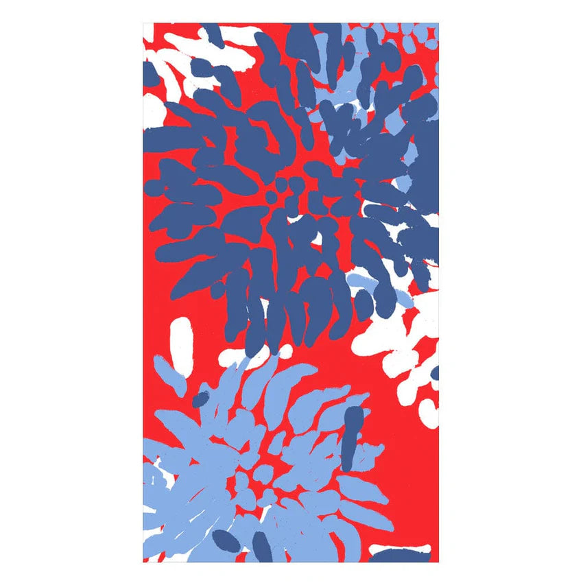 Chrysanthemum Red/White/Blue Guest Towel