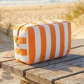 Striped Terry Cloth Cosmetic Pouch Bag