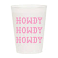 Howdy Pink Repeating Frosted Cups - Rodeo