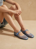 LISA Woven Jelly Mary Jane Flats Tapered Square Toe Trend Sh