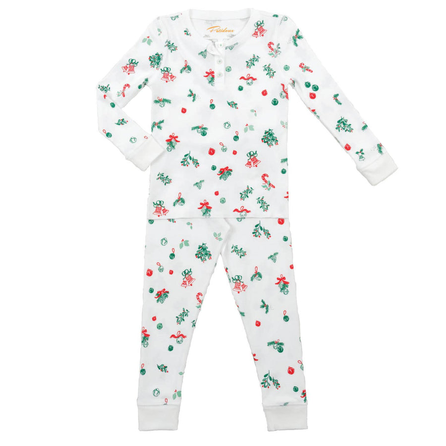 "Jingle Bells"  Christmas Holiday Kid pajamas  Pima cotton
