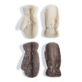 Polar Plush Mittens with Tonal Chevron Pattern and Fleece Lining