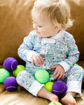 Baby Zip Onesie in Tennis Print