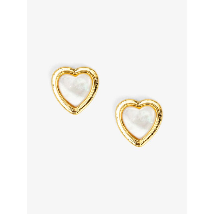 Sea Light Heart Mother Of Pearl Stud