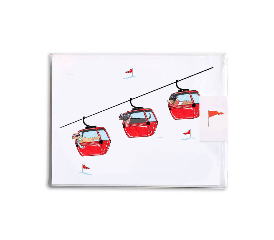 Dog Ski Gondolas Boxed Set of 8