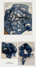 Pastoral Indigo Floral Bandana Square scarf
