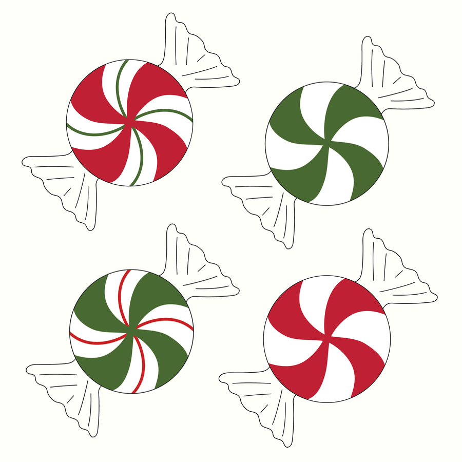 Peppermint Linen Cocktail Napkins - Set of 4