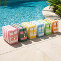 Striped Terry Cloth Cosmetic Pouch Bag