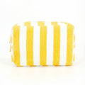 Striped Terry Cloth Cosmetic Pouch Bag
