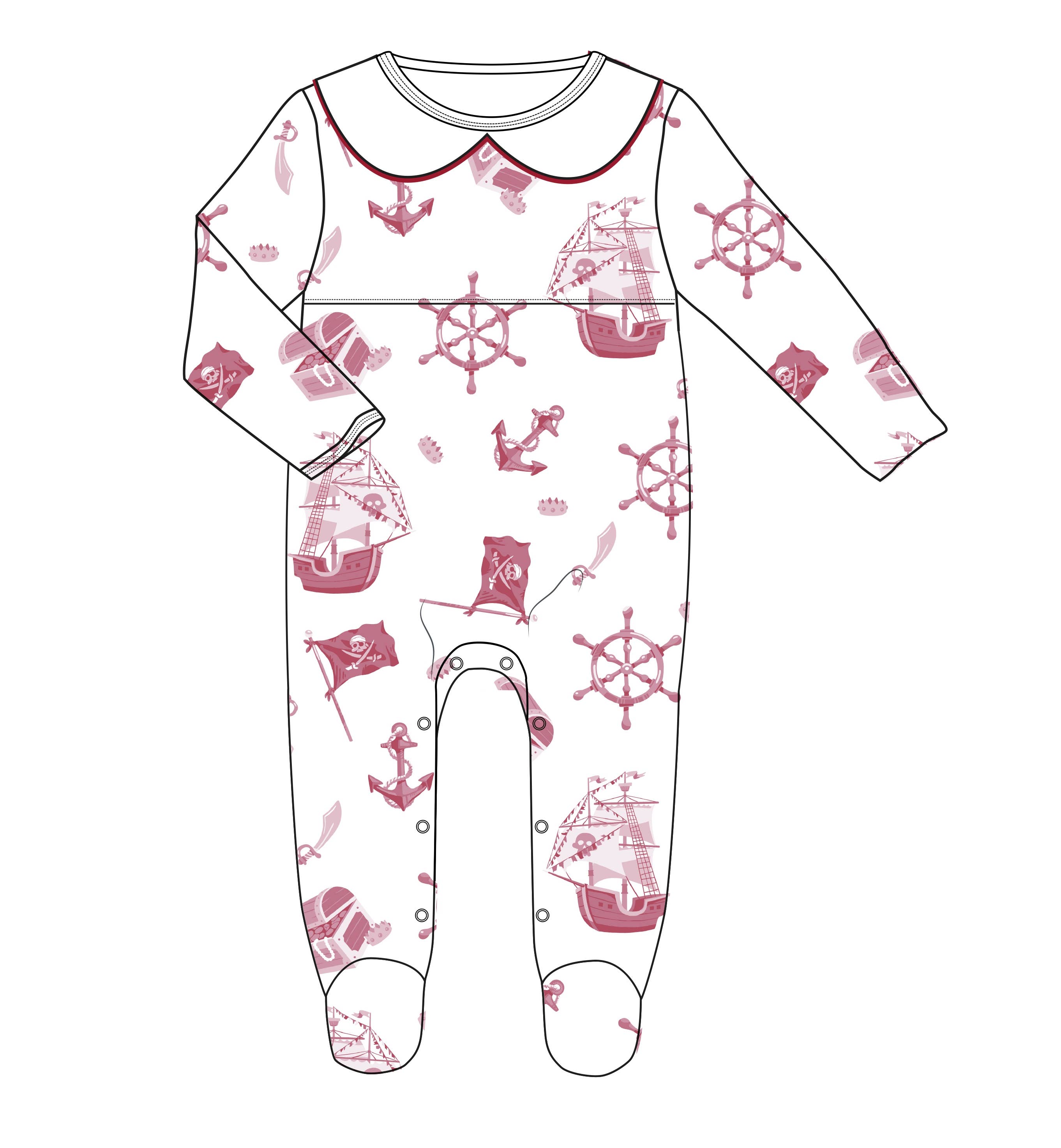 Pirates Pima Cotton Footie Pajamas