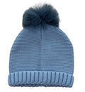 Kids' Faux Fur Pompom Knit Hat
