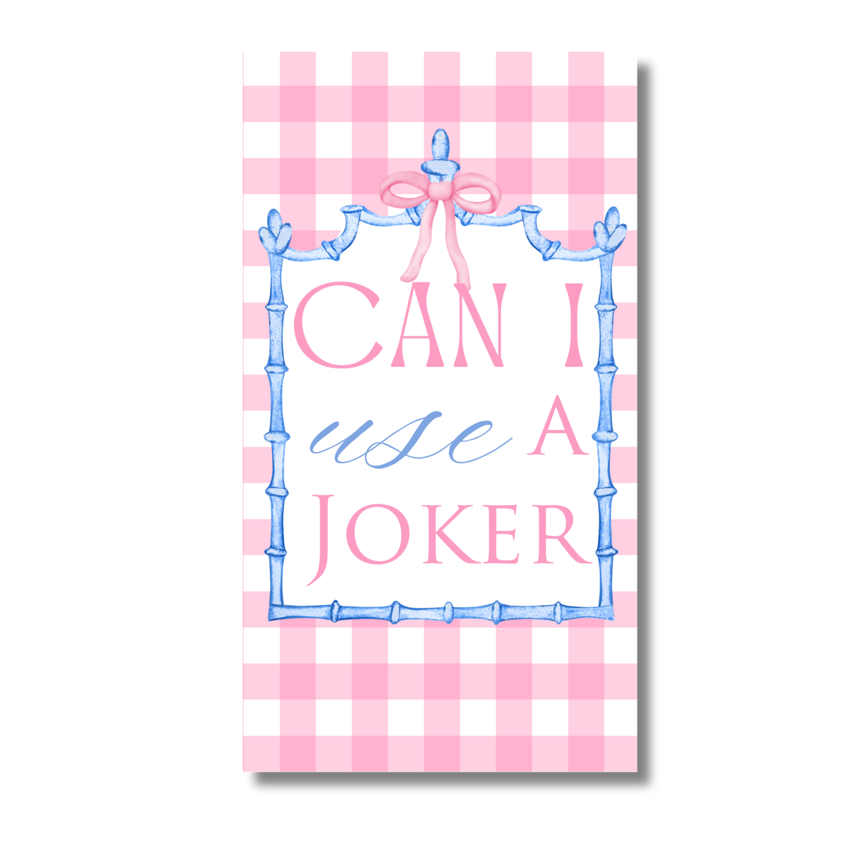 Mahjong Pink Plaid "Can I Use a Joker" 24ct Guest Napkins
