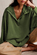 Half button outseam oversized sweatshirt