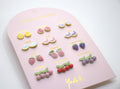Stainless steel earrings for kids - A year of fruity Poetry