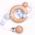 Wooden and Silicone Teether - Blue