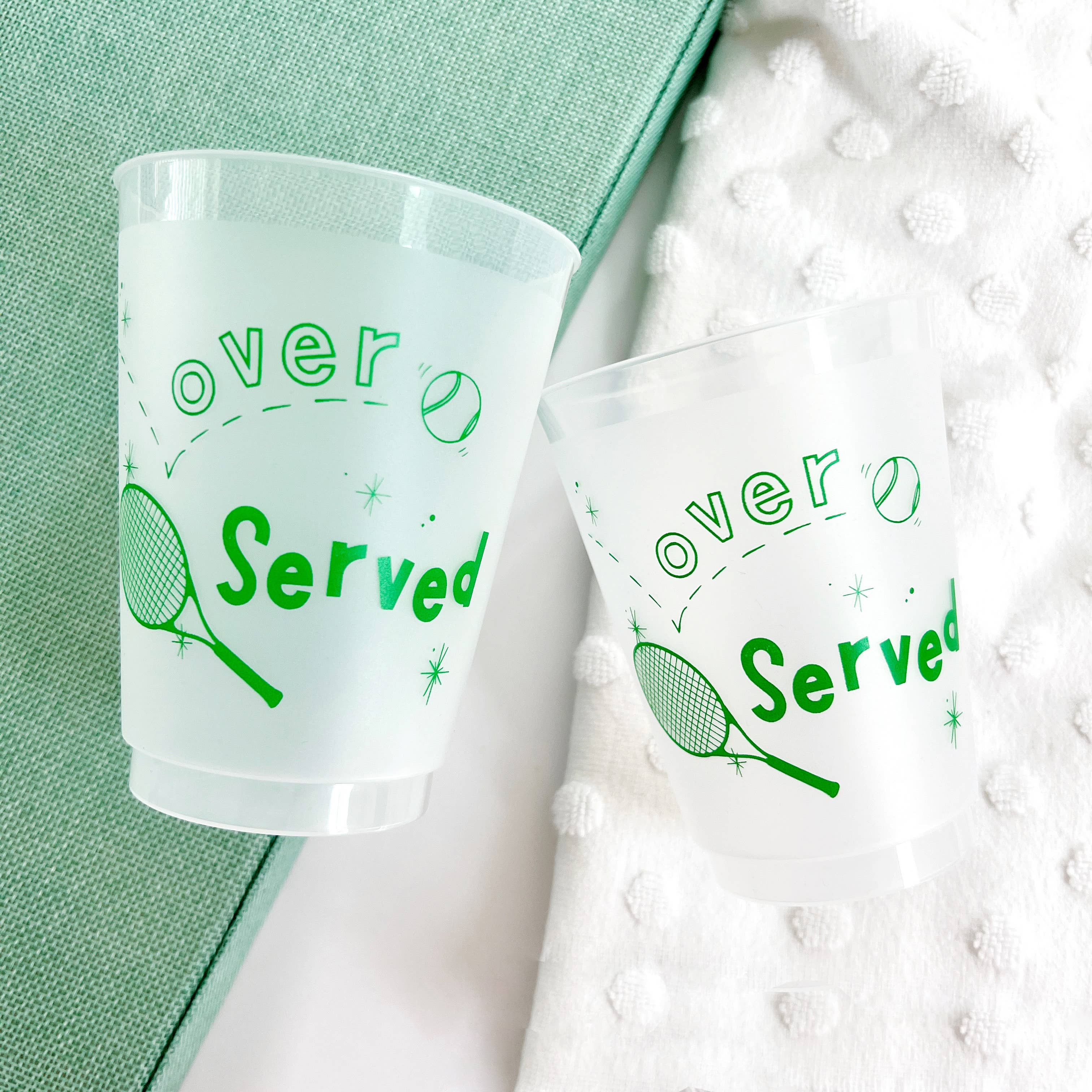 Over Served Tennis Frosted Cups