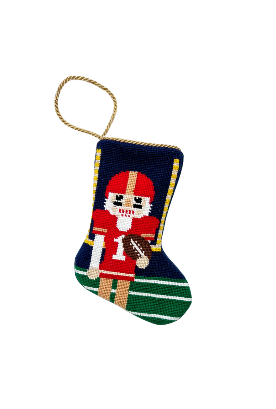 Tight End Tidings, Football Nutcracker Bauble Stocking