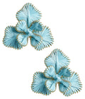 Kaia Carolina Blue Raffia Flower Earring