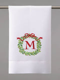 Monogramed Wreath Guest Towel