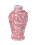 Hand-Painted Pink Chinoiserie Vases / Jar