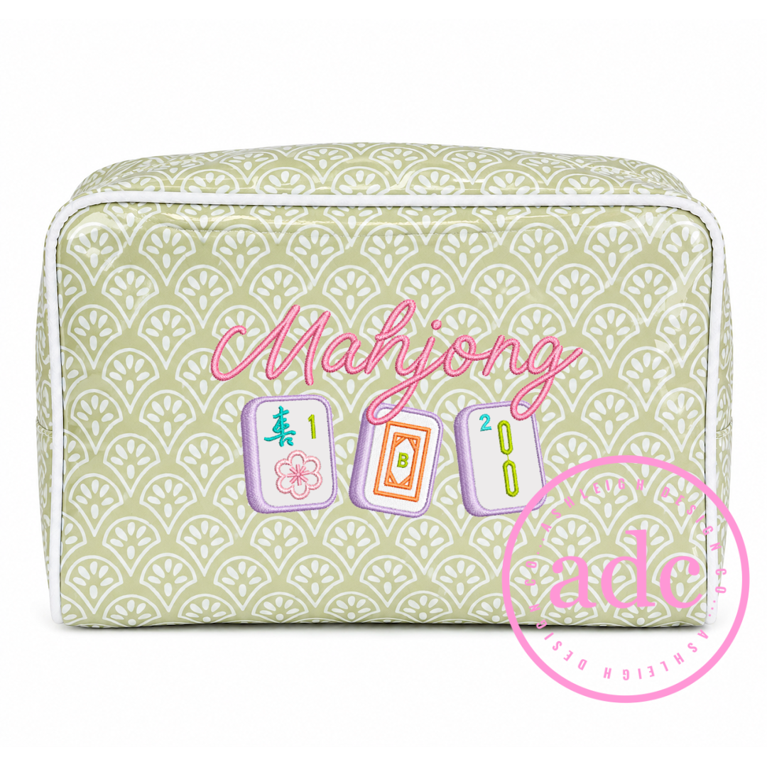 Chartreuse Mahjong Large Clear-Coated Pouch